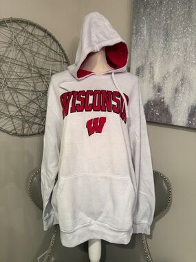 Wisconsin Red & White Hooded Sweatshirt